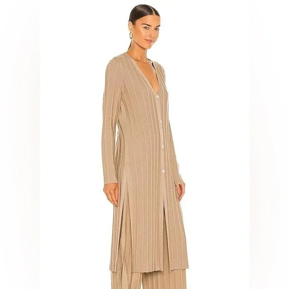 THEORY Wide Rib Cardigan - Tan NWT - Picture 2 of 5